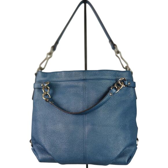 Coach Brooke Pebbled Leather Hobo Convertible Purse F17165 Blue $358 - Picture 2 of 11